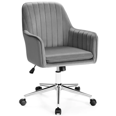 Costway Velvet Accent Office Armchair Adjustable Swivel Removable Cushion PinkBlueGrey 13 Costway Velvet Accent Office Armchair Adjustable Swivel Removable Cushion PinkBlueGrey - Image 11