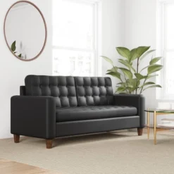 76” Brynn Upholstered Square Arm Sofa With Buttonless Tufting - Brookside Home -HOMCOM Shop GUEST 1b4b75ef a939 4aa7 b33d 981bfba7c180