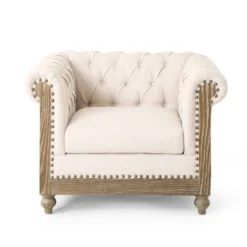 Castalia Chesterfield Tufted Fabric Club Chair With Nailhead Trim - Christopher Knight Home -HOMCOM Shop GUEST 1cdbc627 92df 4fc7 bdd4 74c86dc76277