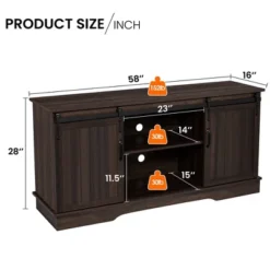 Yaheetech TV Stand Wih Storage, 58" Entertainment Center With Sliding Barn Door -HOMCOM Shop GUEST 1ce1c1fe 2afe 46cf 8fc3 40dd78277a19