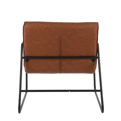 Casper Armchair Leather/Steel Black/Camel Brown - LumiSource 5 Casper Armchair Leather/Steel Black/Camel Brown - LumiSource - Image 3