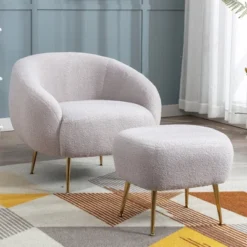 Modern Accent Chair, Teddy Short Plush Particle Velvet Armchair With Ottoman-ModernLuxe 25 Modern Accent Chair, Teddy Short Plush Particle Velvet Armchair With Ottoman-ModernLuxe -HOMCOM Shop GUEST 1d27146e 90fd 4f6e b559 309937ad4c2f