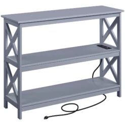 Yaheetech 3-Tier Wooden Console Table With Power Outlet Entryway Table -HOMCOM Shop GUEST 1d3dc6ff 6701 4502 97fa 30abfddae8ea