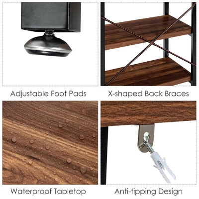 Costway 47'' Console Table 3 Tier Industrial Sofa Table Metal Frame 10 Costway 47'' Console Table 3 Tier Industrial Sofa Table Metal Frame - Image 8