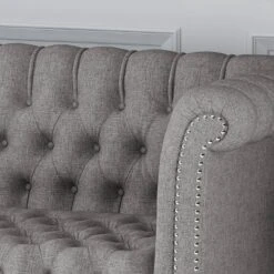 Barneyville Traditional Chesterfield Sofa Gray - Christopher Knight Home -HOMCOM Shop GUEST 1edf39f7 cc01 4709 a07d 4f31de152d6c