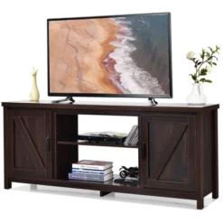 Costway 59'' TV Stand Media Console Center W/ Storage Cabinet For 65'' TV NaturalBlackCoffee -HOMCOM Shop GUEST 1ee94f25 79c7 4ec0 8e3d c9806be51d2a
