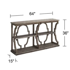 Crestview Collection Farmhouse Rustic Chestnut Wood Console Table 64" X 15" With Bookshelf Brown Antique White Wash 3-Tier For Living Room Entryway -HOMCOM Shop GUEST 1effe082 603f 4a9e a18f 8f0ebc376932