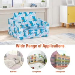 Costway 2-in-1 Convertible Kids Sofa To Lounger Flip-Out Chair W/Storage Pocket -HOMCOM Shop GUEST 20b36865 cf62 4fe3 9037 69e4cf3a1522