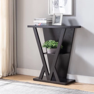 Nebra 3 Shelf Console Table Espresso - HOMES: Inside + Out 3 Nebra 3 Shelf Console Table Espresso - HOMES: Inside + Out