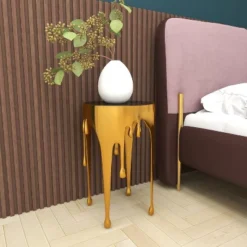 Contemporary Aluminum Melting Accent Table - Olivia & May -HOMCOM Shop GUEST 2244df20 c899 4cd2 8932 9d7490f155ad