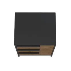 Wood And Metal Office Accent Storage Cabinet With 3 Drawers Brown/Black - The Urban Port -HOMCOM Shop GUEST 22688efd 94a5 424d 826e d90a099cd5d0