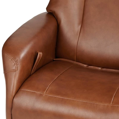 BenchMaster Brown Swivel Faux Leather Recliner Chair Modern Armchair Comfortable Manual Reclining Footrest Headrest For Bedroom 9 BenchMaster Brown Swivel Faux Leather Recliner Chair Modern Armchair Comfortable Manual Reclining Footrest Headrest For Bedroom - Image 7