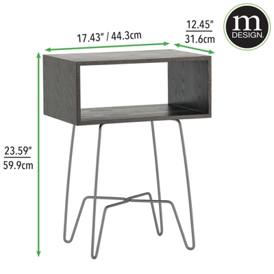 MDesign Modern Farmhouse Home Decor End Table With Fabric Drawer 4 MDesign Modern Farmhouse Home Decor End Table With Fabric Drawer - Image 2