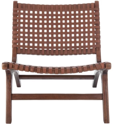 Luna Leather Woven Accent Chair - Safavieh 4 Luna Leather Woven Accent Chair - Safavieh - Image 2