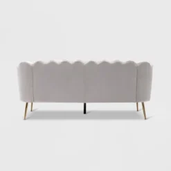 Reitz Modern Glam Velvet Channel Stitch 3 Seater Shell Sofa - Christopher Knight Home -HOMCOM Shop GUEST 26952a25 13de 4068 8f3f c35a48007322