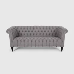 Barneyville Traditional Chesterfield Sofa Gray - Christopher Knight Home -HOMCOM Shop GUEST 270e9d58 151b 4e04 89b8 c5d2c8fa08d5