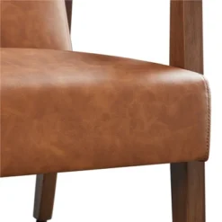 Yaheetech Modern Faux Leather Upholstered Armchair Accent Chair With Solid Wood Legs -HOMCOM Shop GUEST 27aef24a 3488 42df a95b a670788ccb09
