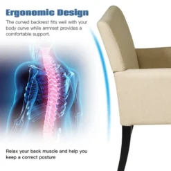 Costway Executive Guest Chair Accent Chair Arm Chair W/Rubber Wood Legs -HOMCOM Shop GUEST 27f5dcc3 927c 4e35 b428 ed34033264e0