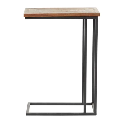 Rustic Metal Accent C-Table Brown - Olivia & May 3 Rustic Metal Accent C-Table Brown - Olivia & May