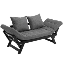 HOMCOM Single Person 3 Position Convertible Chaise Lounger Sofa Bed With 2 Large Pillows And Oak Frame 17 HOMCOM Single Person 3 Position Convertible Chaise Lounger Sofa Bed With 2 Large Pillows And Oak Frame -HOMCOM Shop GUEST 28ad0994 ced0 4988 a3bb e264d0b6b204