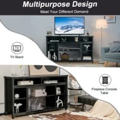 Tangkula 58" TV Stand Entertainment Console Center W/ Adjustable Open Shelves Up To 65" -HOMCOM Shop GUEST 299598bd 8e4f 4e0d 96a3 d59166700364