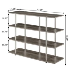 Designs2Go XL Highboy 4 Tier TV Stand For TVs Up To 55" - Breighton Home -HOMCOM Shop GUEST 29c81dcb a9d6 4fde 98ef ee3839384442