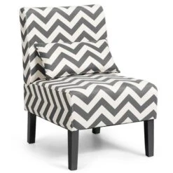 Costway Armless Accent Leisure Chair With Lumbar Pillow -HOMCOM Shop GUEST 2a2a59e1 fd99 4316 9755 7ef76b544704