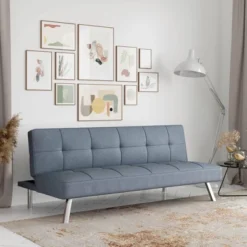 Colette Convertible Futon Sofa Bed Light Gray - Serta -HOMCOM Shop GUEST 2a9ee75c 8517 4376 827a a23143d9aa3b
