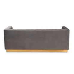 Aveline Velvet Upholstered Finished Sofa Gray/Gold - Baxton Studio -HOMCOM Shop GUEST 2b379078 9656 42d8 a422 beb77261146a