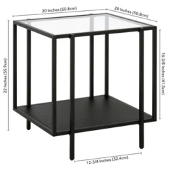 Black Bronze Side Table With Metal Shelf - Henn&Hart -HOMCOM Shop GUEST 2c0b5255 0762 4697 a5db f3f9d08430ed