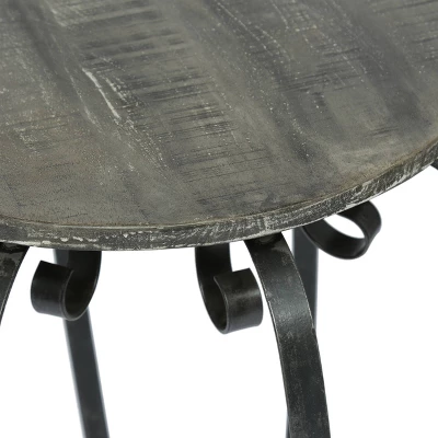 Wiers Modern Industrial Handcrafted Mango Wood Side Table Gray/Black - Christopher Knight Home 6 Wiers Modern Industrial Handcrafted Mango Wood Side Table Gray/Black - Christopher Knight Home - Image 4