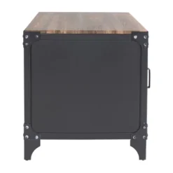 Amargosa Storage Metal Side Table Black/Dark Walnut - HOMES: Inside + Out -HOMCOM Shop GUEST 2c7b9e24 974f 441e bc91 19705fad51fe
