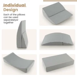 Costway 4-in-1 Convertible Folding Sofa Bed Floor Futon Sleeper Couch Chair Single Grey -HOMCOM Shop GUEST 2ca24922 cee0 44a9 92c2 e1fc78267442