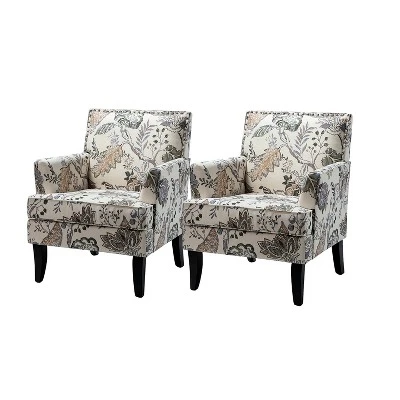 Set Of 2 Sara Upholstered Accent Arm Chair With Nail Head Trim | Karat Home-Stripe Red 18 Set Of 2 Sara Upholstered Accent Arm Chair With Nail Head Trim | Karat Home-Stripe Red - Image 17