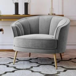 Upholstered Accent Barrel Chair-ModernLuxe -HOMCOM Shop GUEST 2d417b2b 0f3d 44d8 89a9 517bf868b69b