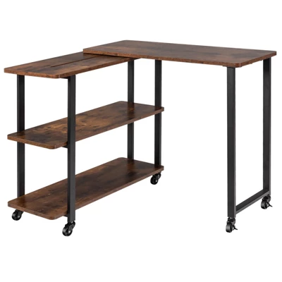 Tangkula Sofa Side Table W/Storage Shelves Mobile End Table Rolling Couch Table Desk For Living Room Bedroom 10 Tangkula Sofa Side Table W/Storage Shelves Mobile End Table Rolling Couch Table Desk For Living Room Bedroom - Image 8