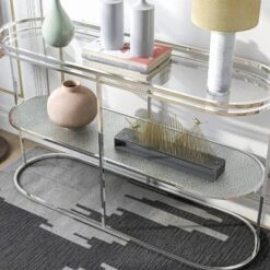 Javete Glam 1 Shelf Sofa Table Chrome - HOMES: Inside + Out -HOMCOM Shop GUEST 2ed297ca 1098 48b1 bc9a 9187095a50fd