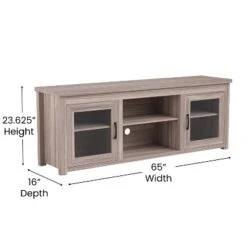 Emma And Oliver TV Stand For Up To 80" TV's - 65" Media Console With Classic Full Glass Doors & 3 Adjustable Shelves -HOMCOM Shop GUEST 2edf4b0b 3062 4613 9af5 813e348abb56