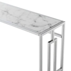 Town Square Chrome Console Table With Shelf White Faux Marble/Chrome Frame - Breighton Home 10 Town Square Chrome Console Table With Shelf White Faux Marble/Chrome Frame - Breighton Home -HOMCOM Shop GUEST 2f58c544 bd62 473e 9998 76a23731e772