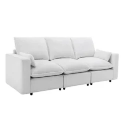 3 Seat Sofa With Removable Cushions And 2 Pillows, Teddy Fabric Upholstered Couch-ModernLuxe -HOMCOM Shop GUEST 30440bb2 83a5 4f20 9634 0be285e19cdf