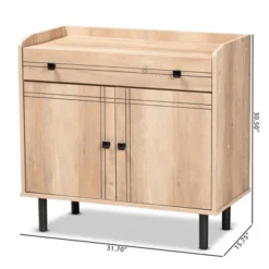 Patterson Wood 2 Door Kitchen Storage Cabinet Oak Brown - Baxton Studio -HOMCOM Shop GUEST 31ed5f92 df40 41dd a8f3 e0eb4adc673e