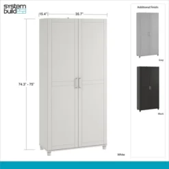 Welby 36" Utility Storage Cabinet - Room & Joy -HOMCOM Shop GUEST 333a5c90 ad1e 477d 8933 ef9a68012216