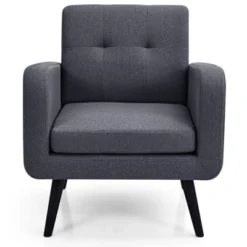 Tangkula Modern Upholstered Accent Chair Linen Fabric Single Sofa With Rubber Wood Leg Grey/ Blue 11 Tangkula Modern Upholstered Accent Chair Linen Fabric Single Sofa With Rubber Wood Leg Grey/ Blue -HOMCOM Shop GUEST 335a546e 9297 4f9e b450 0ad7ef4cbfa1
