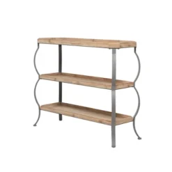 Rustic Metal Console Table With Shelves Brown - Olivia & May -HOMCOM Shop GUEST 34aa6d39 c84e 4247 bb57 6184c09eedf3