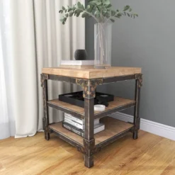 Industrial 3 Tier Side Table Brown - Olivia & May 27 Industrial 3 Tier Side Table Brown - Olivia & May -HOMCOM Shop GUEST 366eb56b 2dfe 44dc bd95 c8a7a839475f