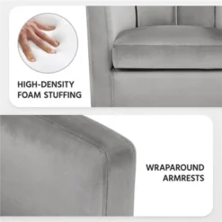 Yaheetech Upholstered Barrel Chair Accent Arm Chair -HOMCOM Shop GUEST 3677f803 a922 4475 ae11 01c432b3c0e3