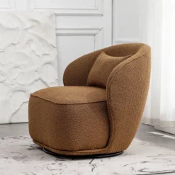 Boucle Upholstered Swivel Barrel Chair - Kinwell 23 Boucle Upholstered Swivel Barrel Chair - Kinwell -HOMCOM Shop GUEST 37db4576 c2b1 4d40 8394 d860be9d818a