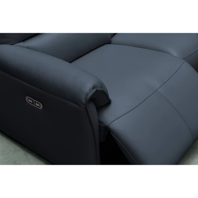 Lily Leather Power Recliner Sofa With Power Headrests Blue - Abbyson Living 7 Lily Leather Power Recliner Sofa With Power Headrests Blue - Abbyson Living - Image 5