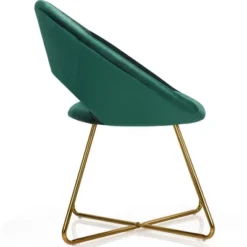 Costway Modern Velvet Accent Chair Upholstered Vanity Chair W/Golden Metal Leg PinkDark GreenGrey -HOMCOM Shop GUEST 3802bfdd fb6b 4104 8a0d a1ac60dd66ac