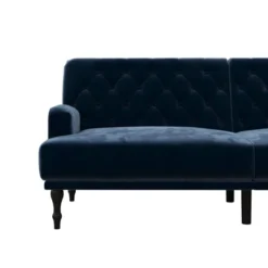 Lyla Upholstered Velvet Futon Blue - Room & Joy 16 Lyla Upholstered Velvet Futon Blue - Room & Joy -HOMCOM Shop GUEST 38120311 a001 4f4a 8c47 ae34f89ea3e0